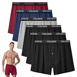 IGOLUMON Mens Underwear, Relaxed Fit Boxer Shorts 6 Pack, Bamboo Rayon Boxers for Men, Classic Boxer Shorts Button Fly