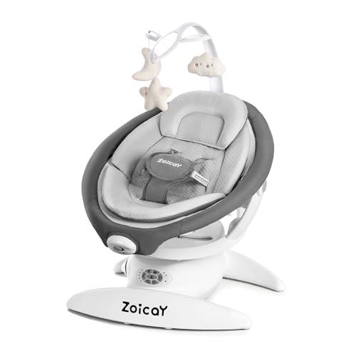 Baby Swing, 3-in-1 Baby Swings for Infants with Motion Detection & Vibration Comfort, 360° Rotating Electric Baby Swings with 5 Speeds & 3 Swing Modes, Infant Swing for Baby with 12 Preset Melodies