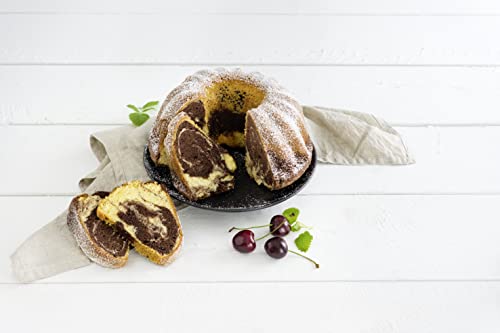 Foto von Zenker Gugelhupfform Ø 22 cm, Kuchenform stabil & beschichtet, für saftigen Gugelhupf, runde Backform mit Antihaftbeschichtung, Menge: 1 Stück, Schwarz, 8.66