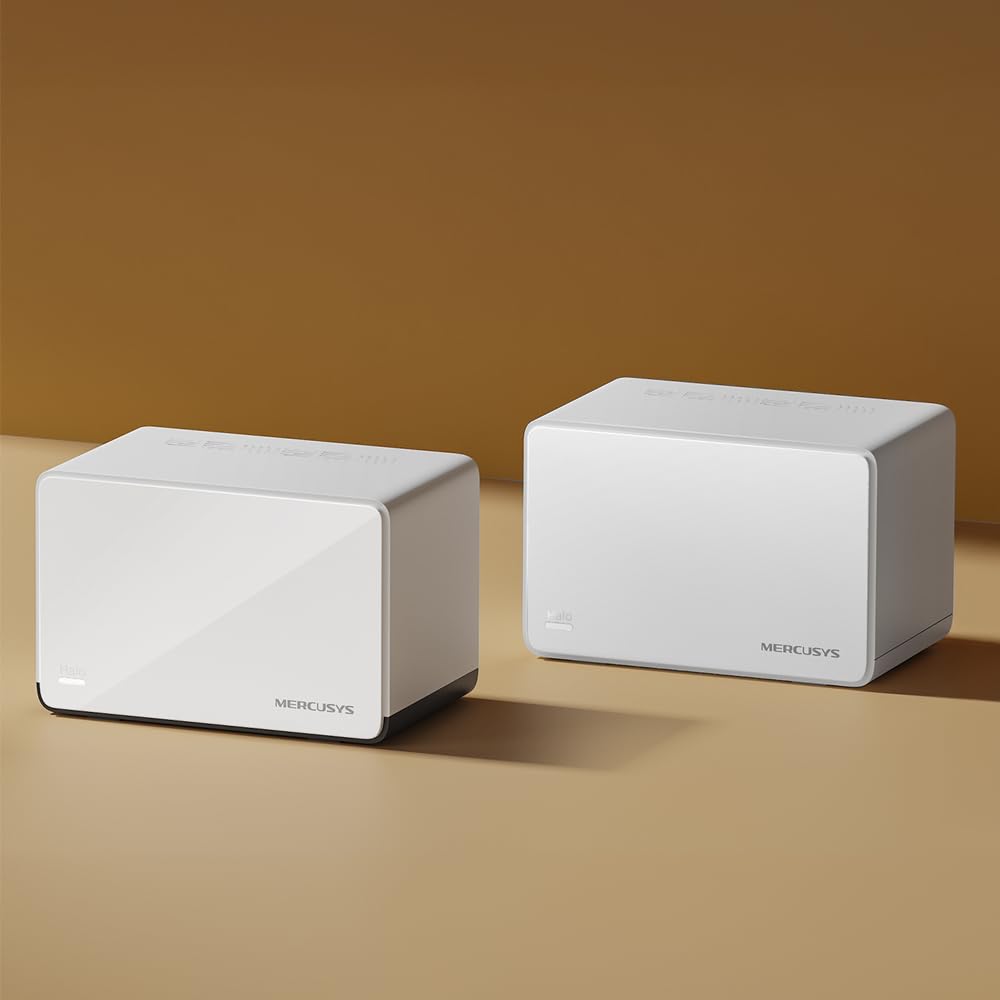 Mercusys TP-Link Halo H85X Mesh Wi-FI 6 AX3000Mbps Double Bande, 2,5G Port WAN/LAN, 2 Ports WAN/LAN Gigabit, Couverts jusqu'à 460 m2, MU-MIMO, WPA3, contrôle par Application, 2 pièces