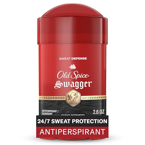 Old Spice Sweat Defense Antiperspirant & Deodorant for Men, 24/7 Ultimate Sweat Protection, Long Lasting Scent, Soft Solid, Swagger with Cedarwood Scent, 2.6 oz