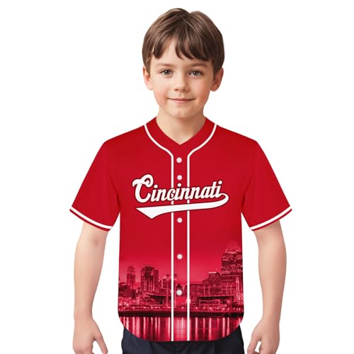 Camisa de beisebol City Night Skyline Jersey estampada vestuário para crianças fãs uniforme presente