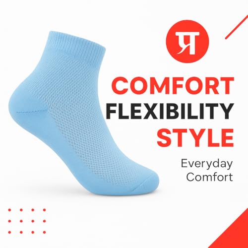 Image of PRASTHAN Sports Unisex Nylon Cotton Ankle Length Socks Made With Breathable Anti Odour & Moisture Absorbent Combed Cotton with a Extra Durable.