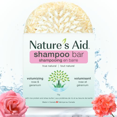 Natures Aid Volumizing Shampoo Bar, Rose & Geranium, 72g
