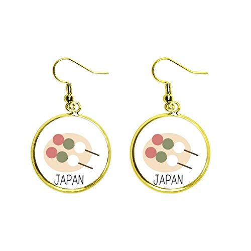 Pendientes colgantes japoneses dorados antialérgicos ligeros de aperitivo
