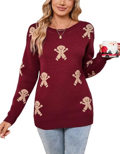 Image of Women's Pullover Sweaters Cute Multi-Hearts Knitted Casual Sweater