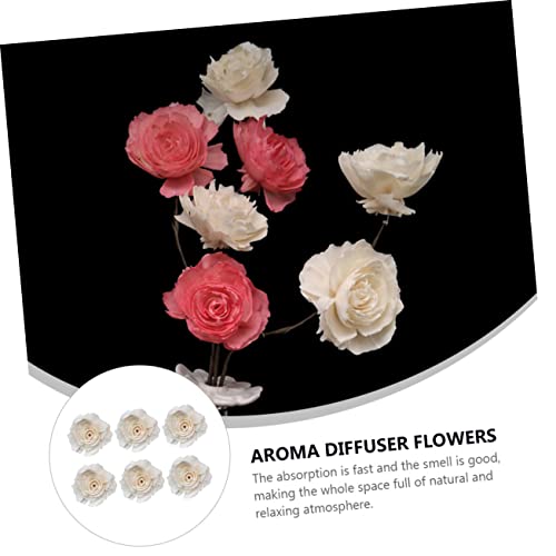 6 difusores de aroma de ratán natural con flores secas miniatura 6