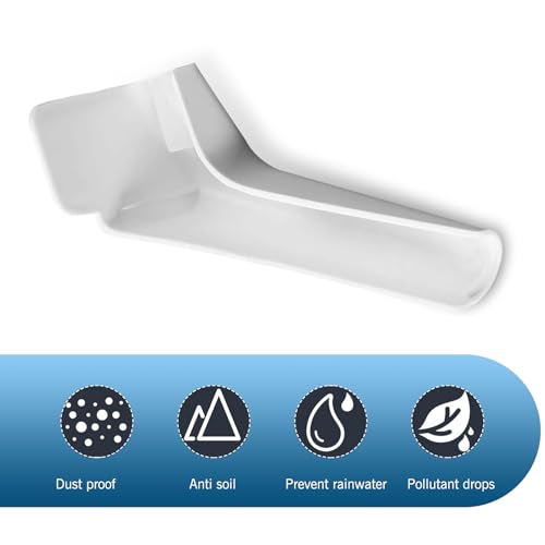 lekiliky 4PCS RV Roof Rain Gutter, Clog/Aging-resistant Rainwater Diversion Extender with Direct Drainage, 1:1 Perfect Fit for Left/Right Roof Drain Fittings - Universal for Most RVs (White) - Thumbnail 5