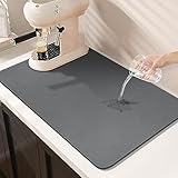☕☕【Abmessung】Die Matte für Kaffeemaschine kommt in zwei Größen: 40 x 50 x 0.4cm (15.7 x 19.6 x 0.15in) und 40 x 60 x 0.4cm (15.7 x 23.6 x 0.15in), Sie können die passende Größe nach Ihren eigenen Bedürfnissen wählen, und können die Matte auch leicht auf jede gewünschte Größe schneiden.