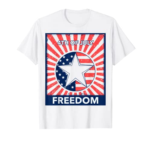 Drapeau américain rétro patriotique 4 juillet Freedom T-Shirt