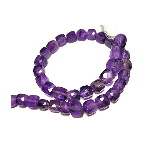 Perles cubiques en améthyste véritable pour offrir un bijou fait main