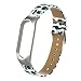 Produktbild Lederarmband für MI-Band 3 6 5 4 Gedruckt Blumen Armband einstellbar Ersatzarmband (Band Color : P13, Size : For Mi band 3)