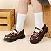 Girls Slip-On Loafers Comfort Dress Shoes Oxford School Uniform Flats Non-Slip Casual Wedding (Toddler/Little Kid) Brown