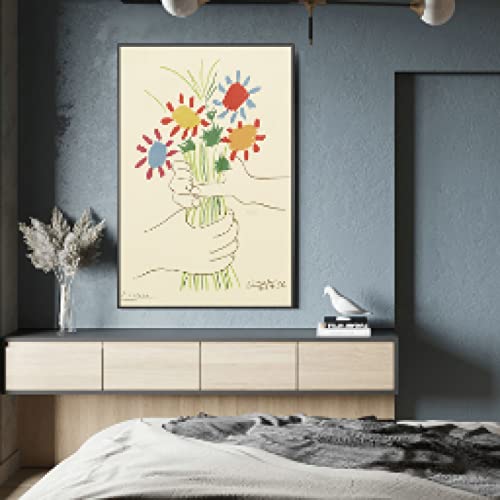 Toile Picasso Bouquet de Paix pour illuminer un mur blanc vide