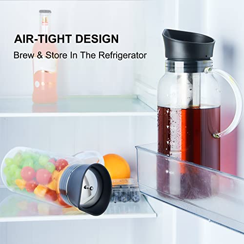 Paracity Cold Brew Coffee Maker With Automatic Opening And Closing Lid, Airtight Iced Coffee Maker And Tea Brewer With Fine Removable Steel Infuser And Scale, Cold Brew Maker/Pitcher(1.6L/ 54 Oz) #TOP4