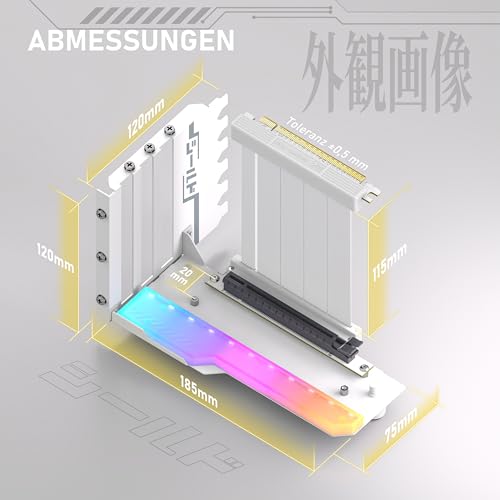 Soporte vertical GPU extensible con cable PCIe 4.0 y conector de 90 grados para torre de PC 5