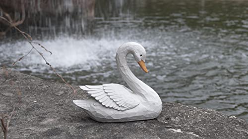 Durabledelights White Swan Statue Resin Porch Goose Figurine For Yard And Lawn Ornament Garden Ornaments And Statues Outdoor #TOP4