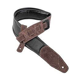 Walker & Williams C-22-BB Sangle rembourrée en cuir pour guitare acoustique, électrique et basse Noir, Noir - Les Beatles, Paul McCartney, John Lennon, RIngo Starr, George Harrison Walker & Williams C-22-BB Sangle rembourrée en cuir pour guitare acoustique, électrique et basse Noir, Noir – Image 7