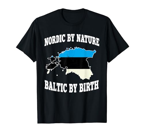 Nordic By Nature Báltico por nacimiento Bandera de Estonia Mapa de Estonia Camiseta