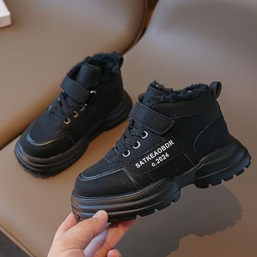 Boys Girls Winter Snow Boots Comfortable Warm Fur Lined Toddler Sneakers Outdoor Slip on Walking Ankle Booties for Kid3