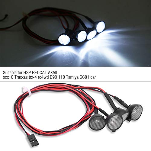 Dilwe RC Crawler Runde LEDs Lichtleiste Dachleuchten Zubehör für Axial scx10-4(Weiß)