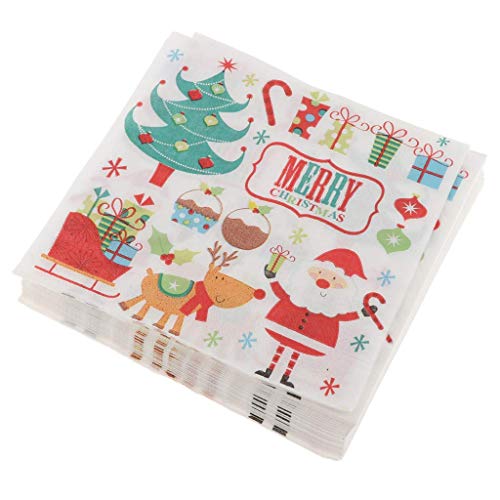 100Pcs Christmas Paper Napkin Disposable Party Napkins Party Tableware Tissue For Xmas Table Decor Birthday Wedding Party Favors - Style A #TOP2