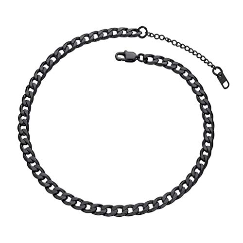 PROSTEEL 316L Stainless Steel Cuban Link Chain Necklaces for Men, Black/18K Gold Plated, Hypoallergenic Jewelry, 4mm-13mm, 14"-30", Come with Box 14.0 Inches C: 6mm-necklace-black