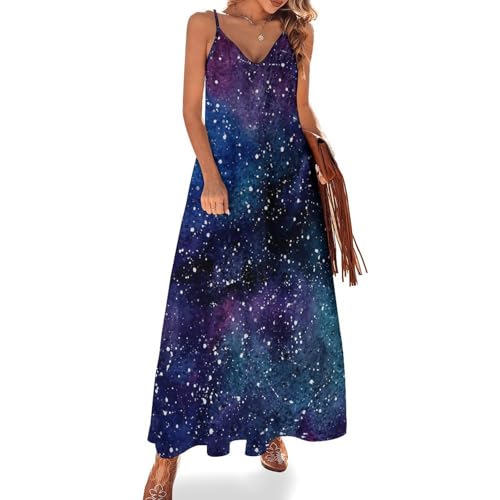 Robe maxi galaxie au design nébuleuse pour une élégance estivale raffinée