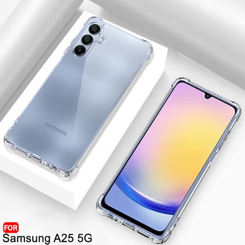 Image of TheGiftKart Transparent Crystal Clear Back Cover Case for Samsung Galaxy A25 5G | Shockproof Soft TPU Case | Cushioned Edges for Ultimate Protection Back Cover Case (TPU, Transparent)