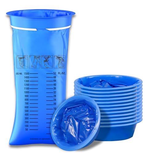 zeyedemo 12PCS Sick Bags High Density Blue Leakproof 1500ml Odor Control Emesis Vomit Bags with Snap for Morning Sickness Kids Pregnant Woman Bus Car Motion Sickness