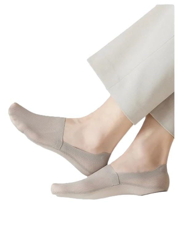Anti-Slip Men No show Loafer Socks with Silicon Anti Skid Support (4 Pair)-picture-38