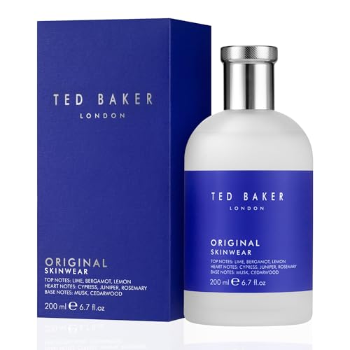 Ted Baker Skinwear Eau de Toilette for Men, Woody Masculine Fragrance with Lime, Bergamot, Lemon, Sandalwood, Amber and Cedar Notes, 200ml
