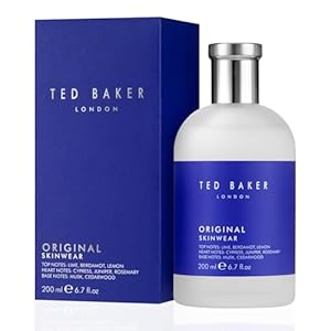 Ted Baker Skinwear EDT, woody masculine fragrance, zesty lime, bergamont and lemon top notes with sandalwood, amber and cedar base notes, 6.76 fl oz