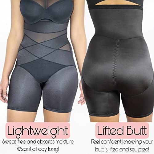 Ablesa Butt Lifting Shapewear For Women Tummy Control Shapewear, Body Shaper For Women Under Dress, Strapless Shapewear, For Flat Tummy Under Dress Shorts, Plus Size Shapewear Waist Cincher, Girdle - Black (Xx-Large) #TOP1