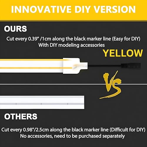 Image of HEADLY 5-Metre Yellow Neon Light Strip with 600 LEDs and 12V Adapter - Ideal for Wall Decorations,Parties Celebrations,Bars and Custom Neon Displays (Pack of 1)