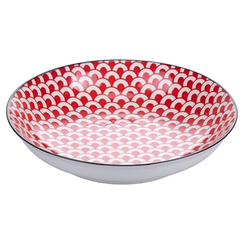 Set 6 Piatto fondo in gres, decoro geometrico, Confusion