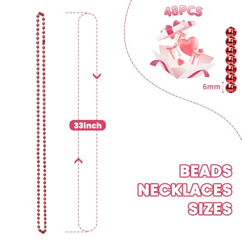 SWANUCKY 48 Pack 33 Inch Mardi Gras Plastic Beads Necklaces - Multicolor Party Favors for Parade Throws, Festival Decorations, Wedding Birthday Celebrations & Costume Dress Up — view 4