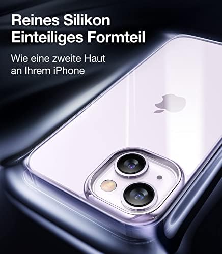 TORRAS Specifically For iPhone 14 Case Purple Rim[Real 100% Never-Yellowing & SGS Military Drop Protective Certified] Silicone Slim Thin iPhone 14 Phone Case Soft Fit Shockproof iPhone 14 Cover Clear