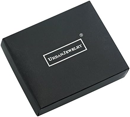 Urban-Jewelry Mens Braided Black Genuine Leather Bracelet with Locking Stainless Steel Clasp, Color Black Silver