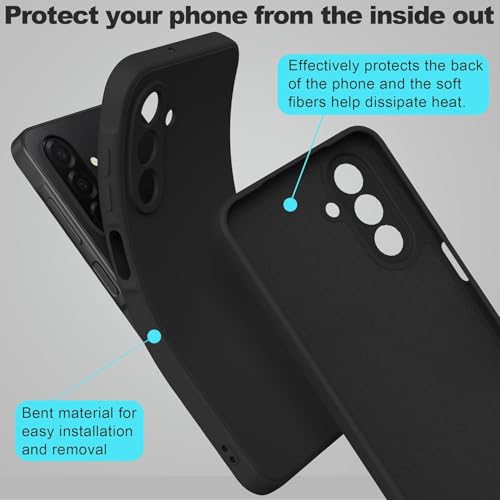Image of DIZORO Microfiber Candy Case for Samsung A26 5G Smooth Touch Cushion Liquid Soft Silicone Gel Rubber Phone Cases Non-Slip Full Body Protective Shockproof Back Cover (Black)