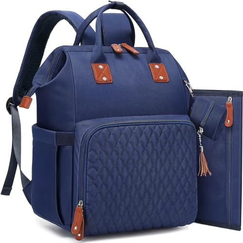 Image of Diaper Bag Backpack for Baby Girl Boy Travel, Unisex Design with Pacifier Case, Theft Pocket, Changing Pad, Baby Shower Gifts for Mom Dad, Blue