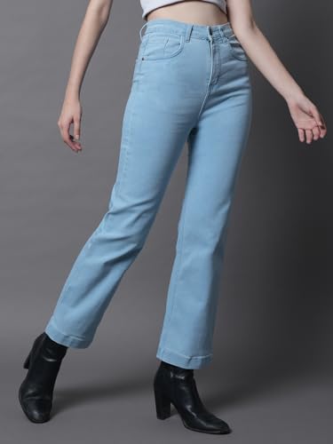 Image of HIGH STAR Women High Rise Wide Leg High-Rise Clean Look Stretchable Jeans