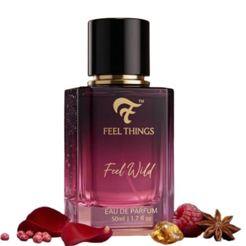 Luxury FEEL WILD Long Lasting Perfume for Men & Women | EDP 50ml | Rose, Pink Pepper & Floral, Spicy, Raspberry | Amber, Oriental | Premium Fragrance | Ideal for Every Occasion