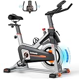 Exercise Bike, Stationary Bikes for Home with Heavy Flywheel, Indoor Cycling Bike with Silent Belt Drive System, Tablet Holder, LCD Monitor for Home Bicycle Workout