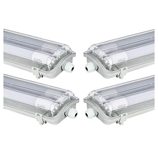 4 x G13 LED våtrumslampa 2 x T8 LED, 36 W 3 600 LM 120 cm, IP65 LED belysning för fuktiga rum, LED-badlampa lysrör, neutral vit, CRI80 (4 x NW)