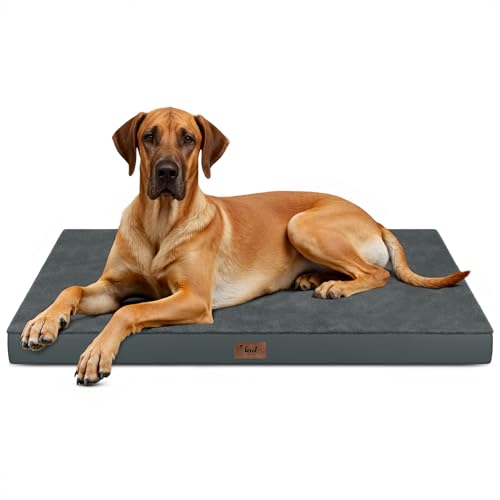 Image of Jumbo Waterproof Orthopedic Dog Bed for Extra Large Dogs | Egg Crate Foam, Pressure Relief, Fits 54x37 Crates, Machine Washable 1680D Oxford Cover, Indoor & Outdoor Use, Up to 150 lbs