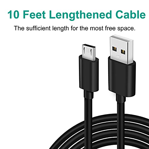 10Ft Micro Usb Charger Cable Replacement For Kyocera Duraforce E6790 E6560 E6560C,Duraforce Pro,Cadence Lte,Duraxe E4710,E4255 Ptt, Duraxv Lte, Duraxtp, Duraxt, Duraxa, Duratr Charging Ac Power Cord #TOP2