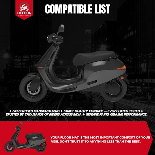 Image of Ola S1 Pro Gen 2 | S1 Air | S1X Premium Floor Mat | Anti-Slip Heavy-Duty Rubber | Waterproof All-Weather Protection | Custom Fit Electric Scooter | Deepon Auto Care
