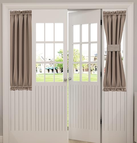 Aquazolax Blackout Curtain for Door Window - Blackout Small Rod Pocket Kitchen Door Curtains 25'x...