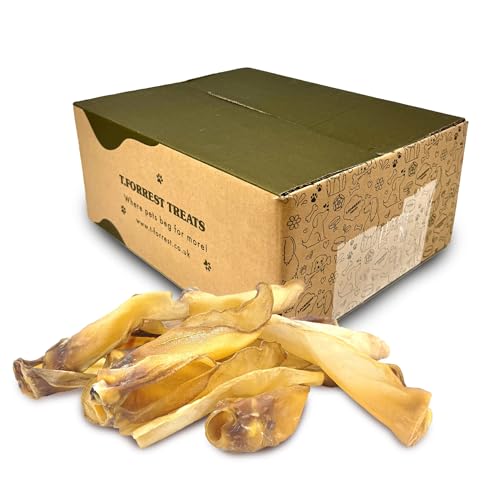 T.Forrest Large Air-Dried Cow Ears for Dogs (40 Pack) - 100% Natural Long Lasting Grain Free High Protein Dental Chews for All Breeds 3kg
